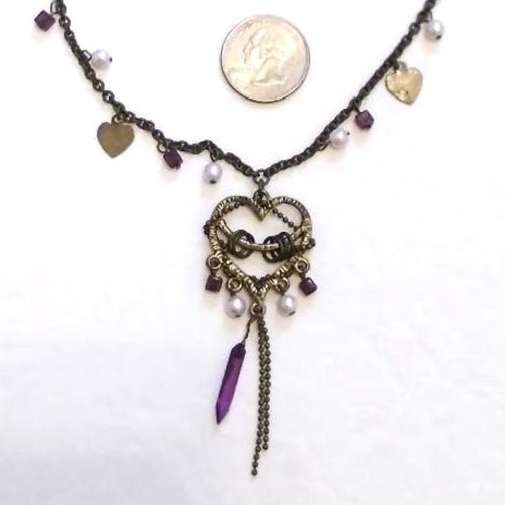 Cool Jewels lavender heart necklace